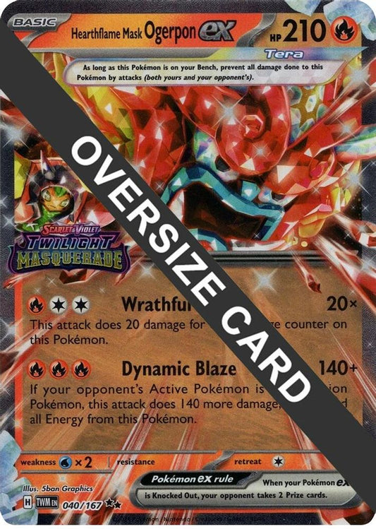 Hearthflame Mask Ogerpon ex (Twilight Masquerade Stamp) 040  - Holofoil Jumbo Cards - Double Rare