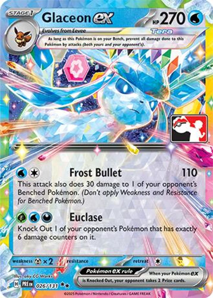 Glaceon ex 026/131  - Holofoil Prize Pack Series Cards - Double Rare