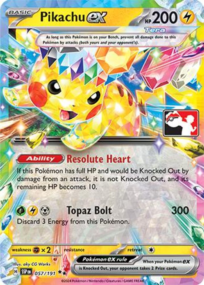 Pikachu ex 057/191  - Holofoil Prize Pack Series Cards - Double Rare