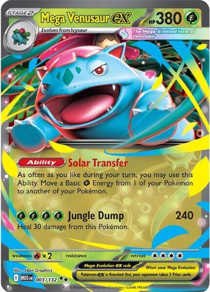 Mega Venusaur ex 003/132  - Holofoil ME01 Mega Evolution - Double Rare