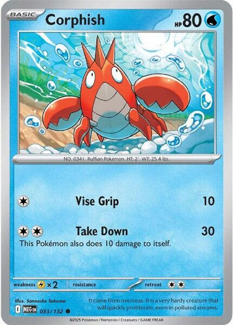 Corphish 033  - Reverse Holofoil ME01 Mega Evolution - Common