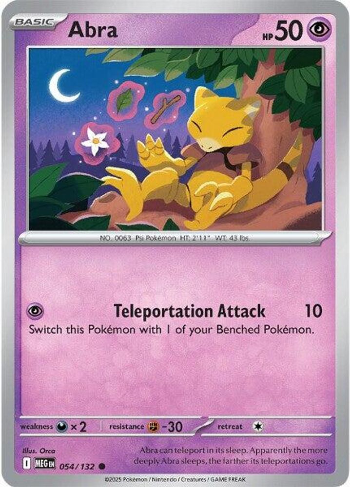 Abra 054  - Reverse Holofoil ME01 Mega Evolution - Common