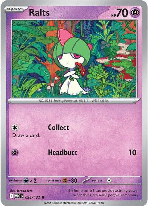 Ralts 058  - Reverse Holofoil ME01 Mega Evolution - Common