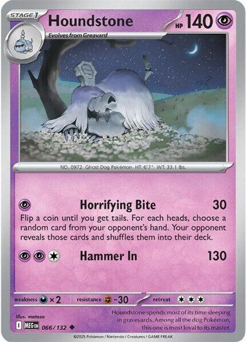 Houndstone 066/132  - Reverse Holofoil ME01 Mega Evolution - Uncommon