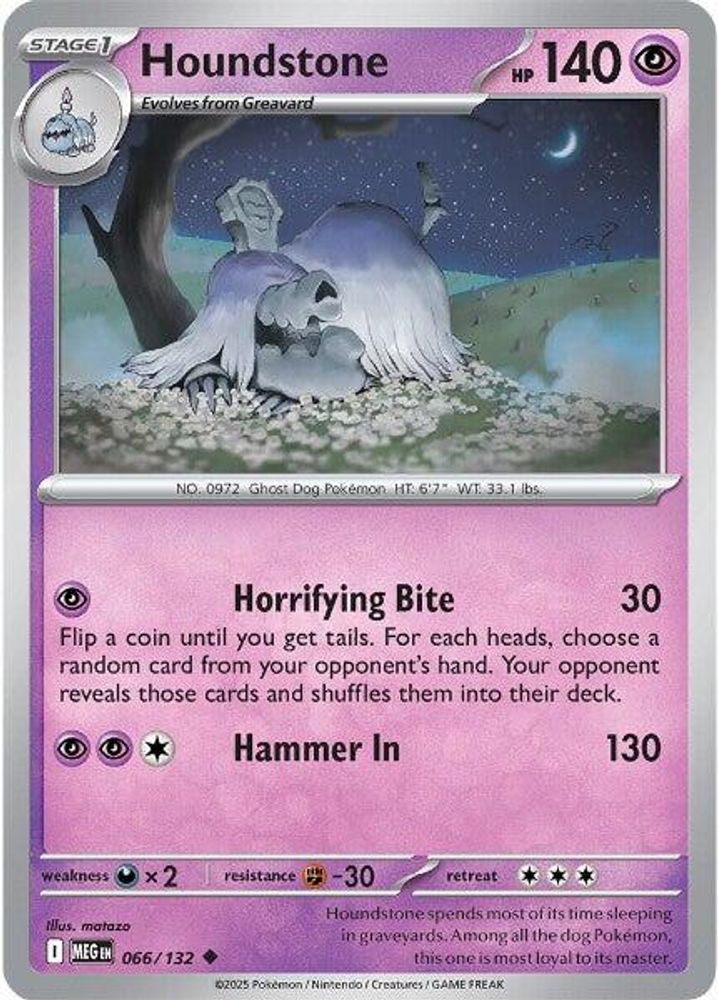 Houndstone 066/132  - Reverse Holofoil ME01 Mega Evolution - Uncommon
