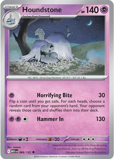 Houndstone 066/132  - Reverse Holofoil ME01 Mega Evolution - Uncommon