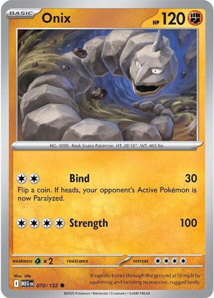 Onix 070  - Reverse Holofoil ME01 Mega Evolution - Common