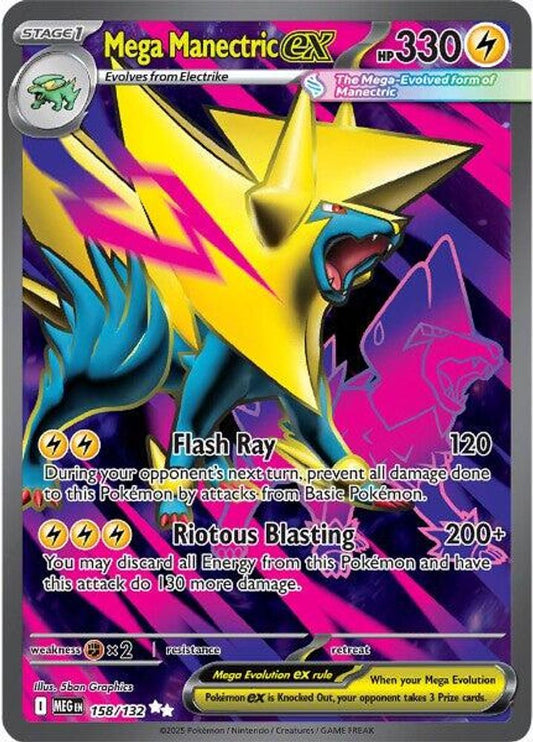 Mega Manectric ex 158/132  - Holofoil ME01 Mega Evolution - Ultra Rare