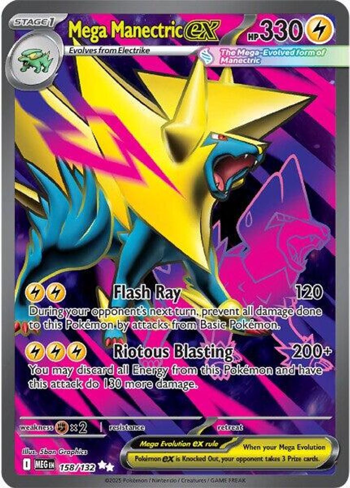 Mega Manectric ex 158/132  - Holofoil ME01 Mega Evolution - Ultra Rare