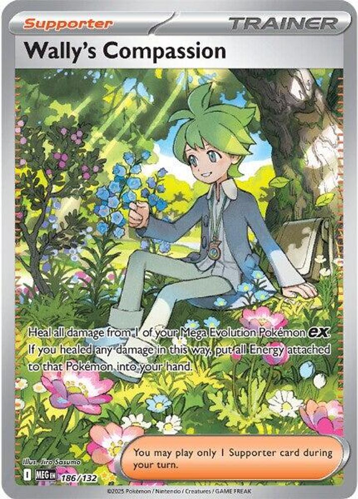 Wally's Compassion 186/132  - Holofoil ME01 Mega Evolution - Special Illustration Rare