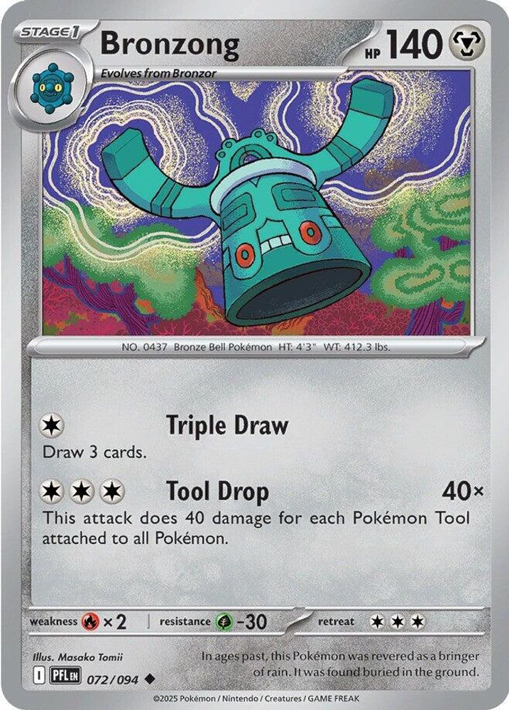 Bronzong 072  - Reverse Holofoil ME02 Phantasmal Flames - Uncommon