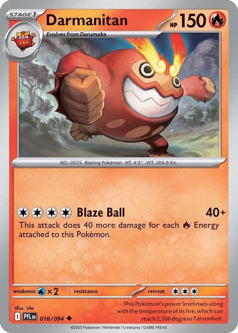 Darmanitan 016  - Reverse Holofoil ME02 Phantasmal Flames - Uncommon