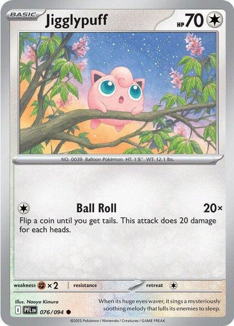 Jigglypuff 076  - Reverse Holofoil ME02 Phantasmal Flames - Common