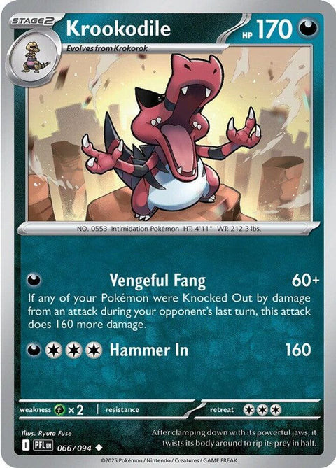 Krookodile 066  - Reverse Holofoil ME02 Phantasmal Flames - Uncommon
