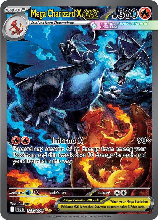 Mega Charizard X ex 125/094  - Holofoil ME02 Phantasmal Flames - Special Illustration Rare