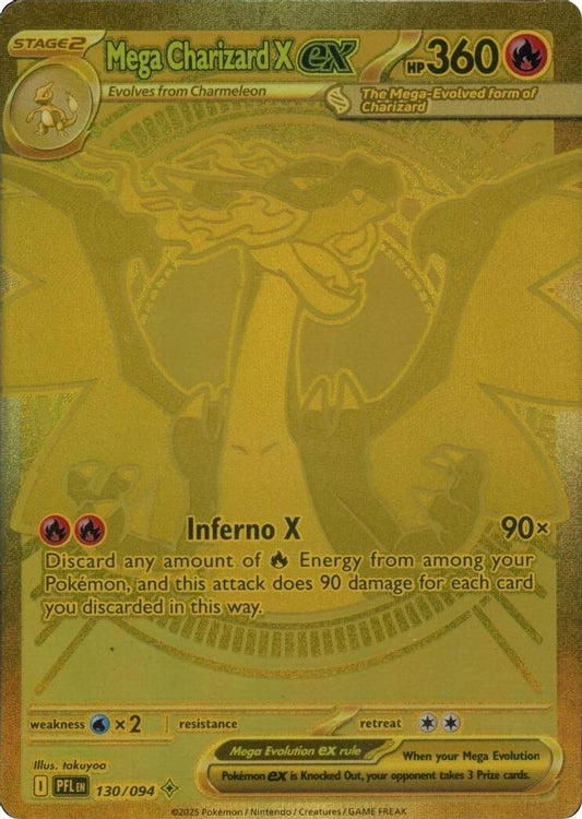 Mega Charizard X ex 130/094  - Holofoil ME02 Phantasmal Flames - Mega Hyper Rare