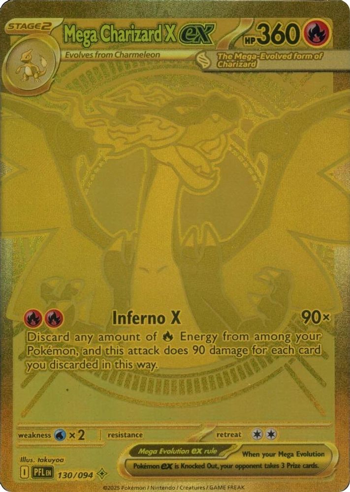 Mega Charizard X ex 130/094  - Holofoil ME02 Phantasmal Flames - Mega Hyper Rare