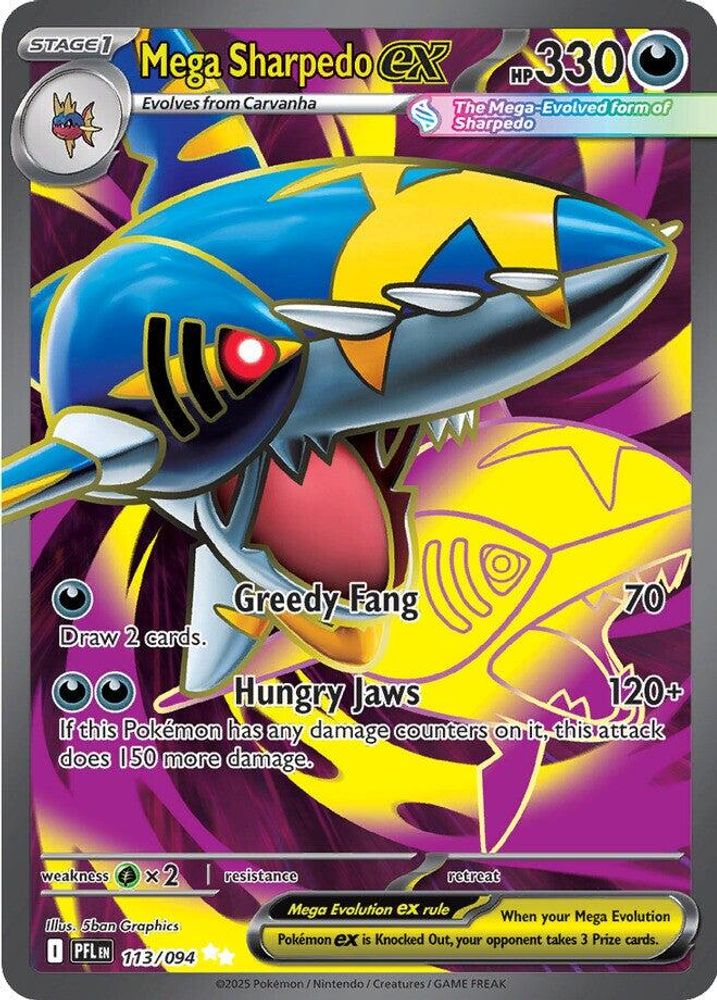 Mega Sharpedo ex 113/094  - Holofoil ME02 Phantasmal Flames - Ultra Rare
