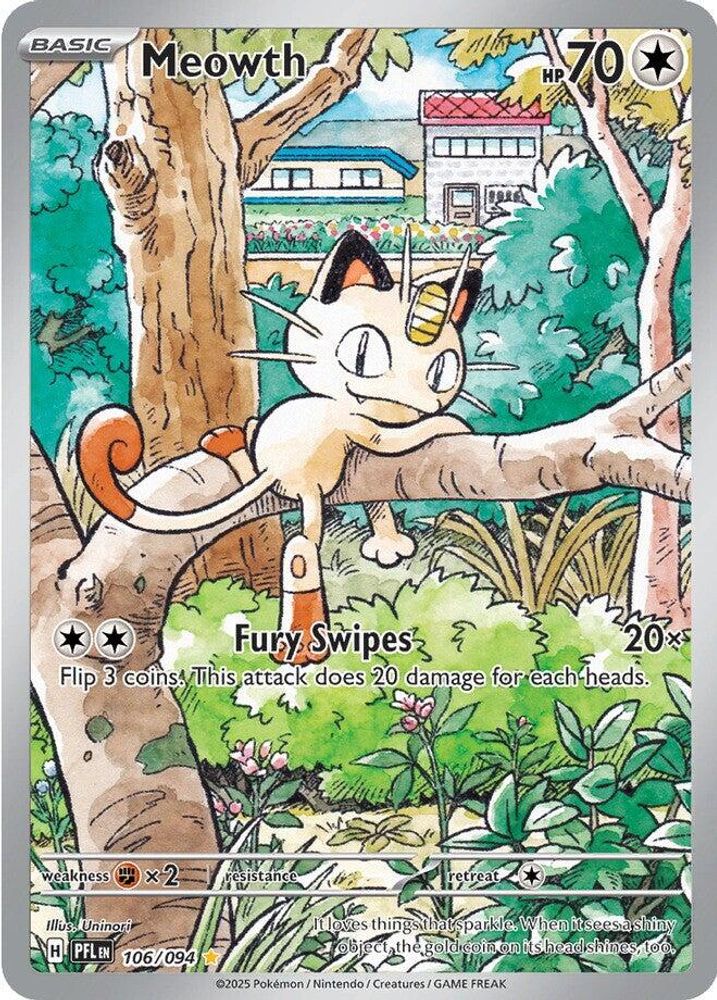 Meowth 106  - Holofoil ME02 Phantasmal Flames - Illustration Rare