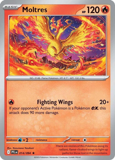 Moltres 014  - Reverse Holofoil ME02 Phantasmal Flames - Rare