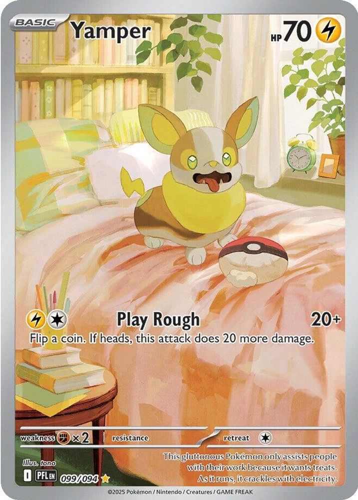 Yamper 099/094  - Holofoil ME02 Phantasmal Flames - Illustration Rare