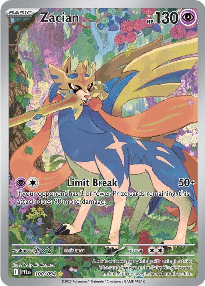 Zacian 100/094  - Holofoil ME02 Phantasmal Flames - Illustration Rare