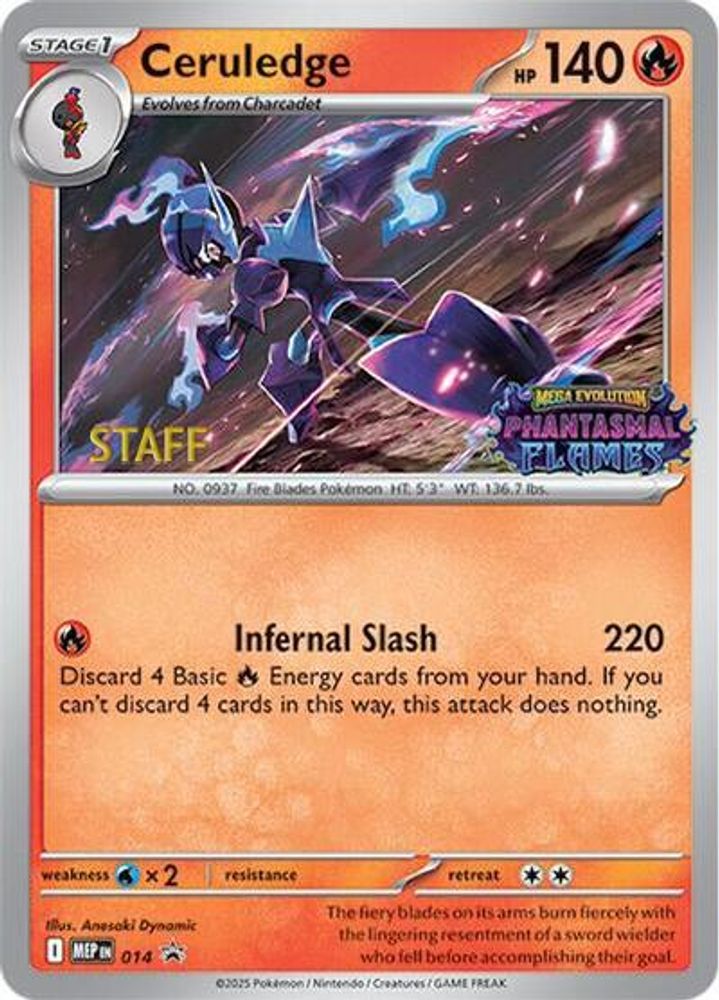 Ceruledge (Prerelease) [Staff] 014  - Holofoil ME Mega Evolution Promo - Promo