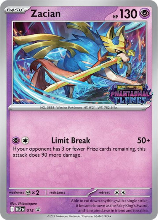 Zacian (Prerelease) 015  - Holofoil ME Mega Evolution Promo - Promo