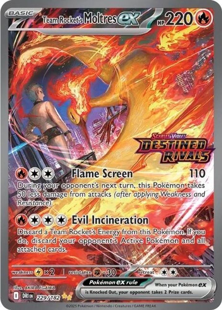 Team Rocket's Moltres ex (Destined Rivals Stamp) 229/182  - Holofoil Miscellaneous Cards & Products - Double Rare