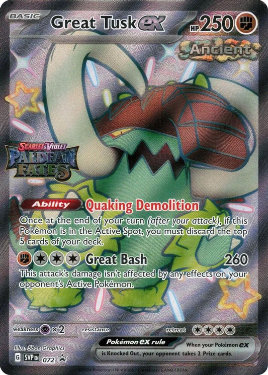 Great Tusk ex (Paldean Fates Stamped) 072  - Holofoil Miscellaneous Cards & Products - Promo