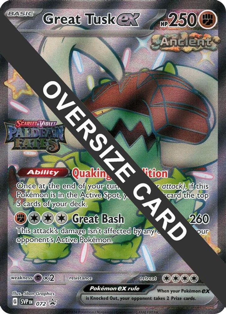Great Tusk ex (Paldean Fates Stamped) 072  - Holofoil Jumbo Cards - Promo