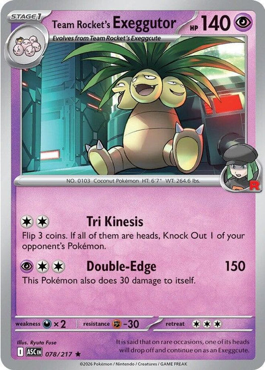 Team Rocket's Exeggutor 078  - Holofoil ME Ascended Heroes - Rare