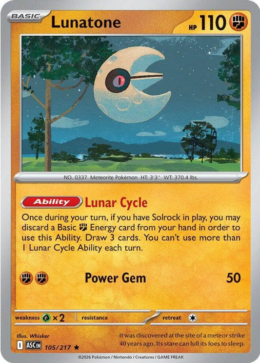 Lunatone 105  - Holofoil ME Ascended Heroes - Rare