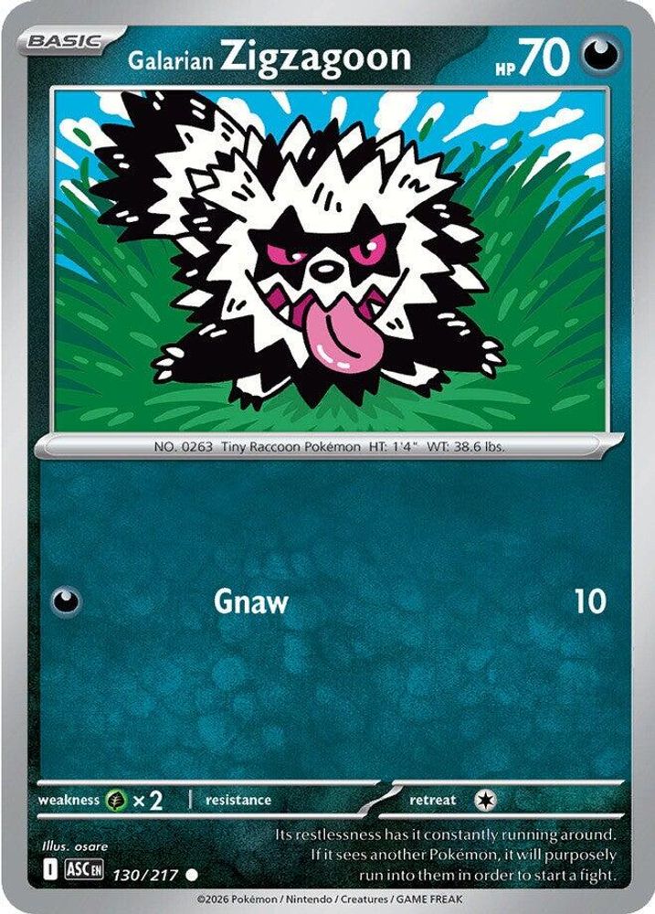 Galarian Zigzagoon 130  - Reverse Holofoil ME Ascended Heroes - Common