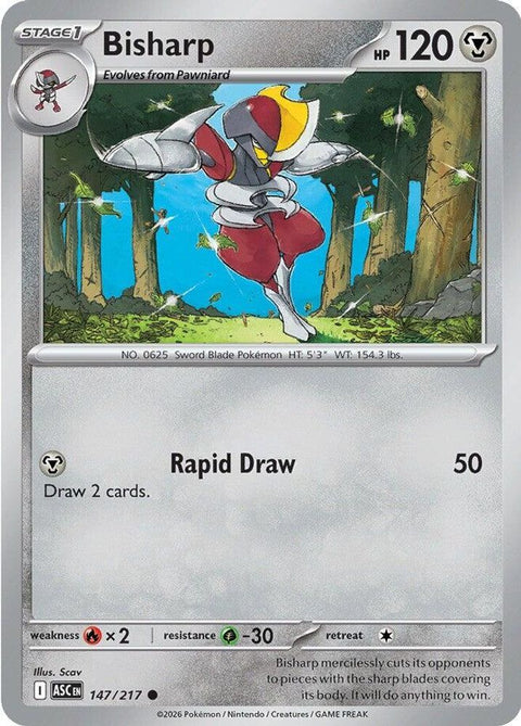 Bisharp 147  - Reverse Holofoil ME Ascended Heroes - Common