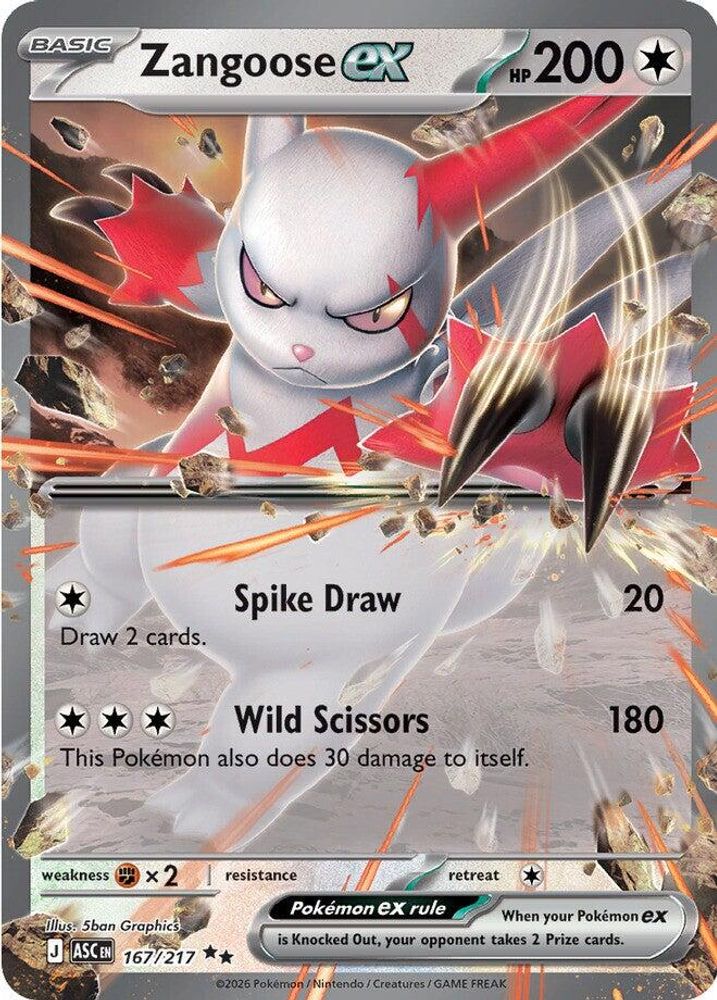Zangoose ex 167  - Holofoil ME Ascended Heroes - Double Rare