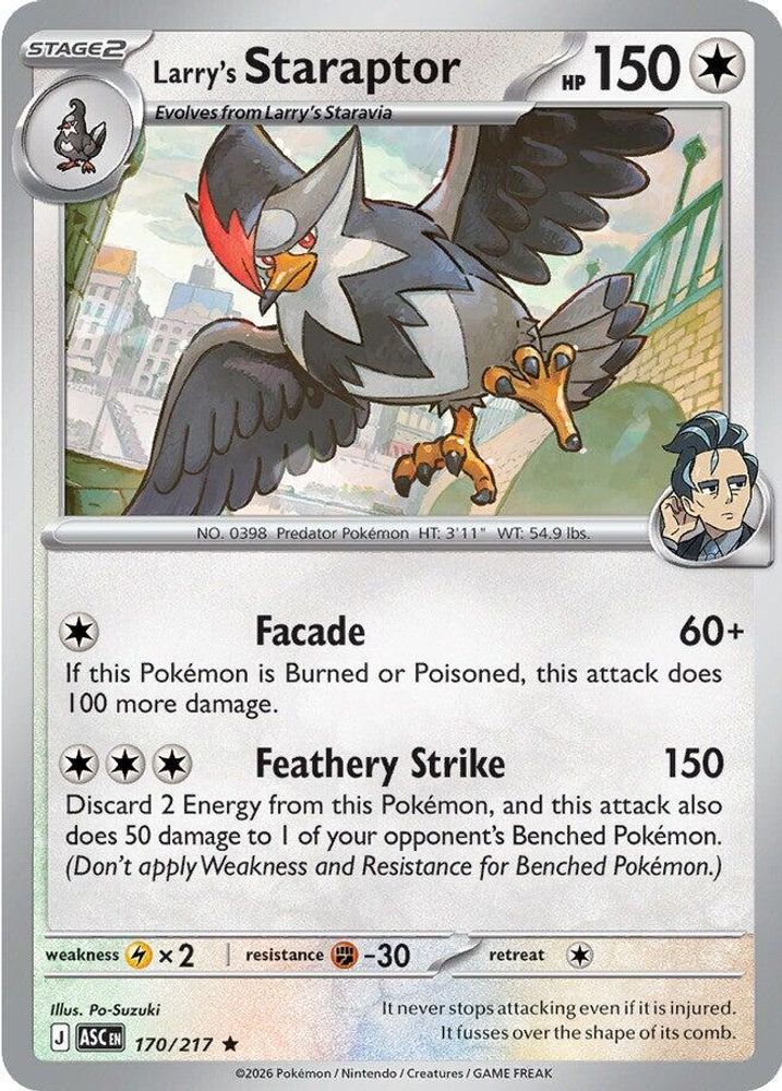 Larry's Staraptor 170/217  - Reverse Holofoil ME Ascended Heroes - Rare