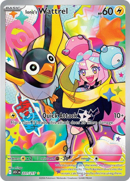Iono's Wattrel 231/217  - Holofoil ME Ascended Heroes - Illustration Rare
