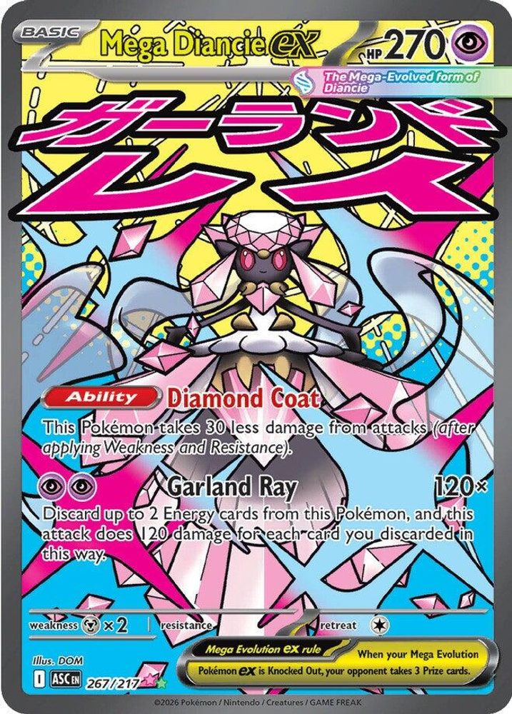 Mega Diancie ex 267/217  - Holofoil ME Ascended Heroes - Mega Attack Rare