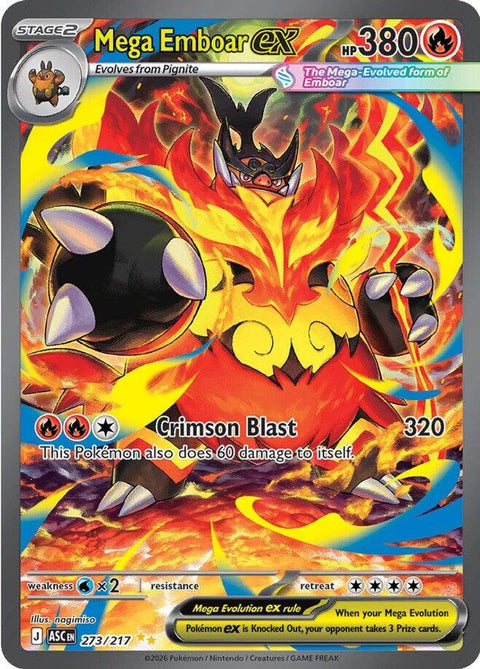 Mega Emboar ex 273/217  - Holofoil ME Ascended Heroes - Special Illustration Rare