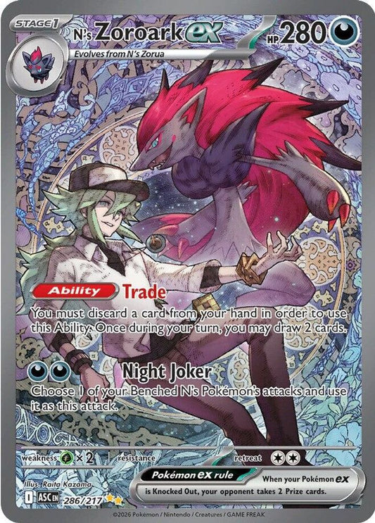 N's Zoroark ex 286/217  - Holofoil ME Ascended Heroes - Special Illustration Rare