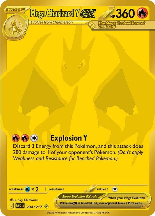 Mega Charizard Y ex 294/217  - Holofoil ME Ascended Heroes - Mega Hyper Rare