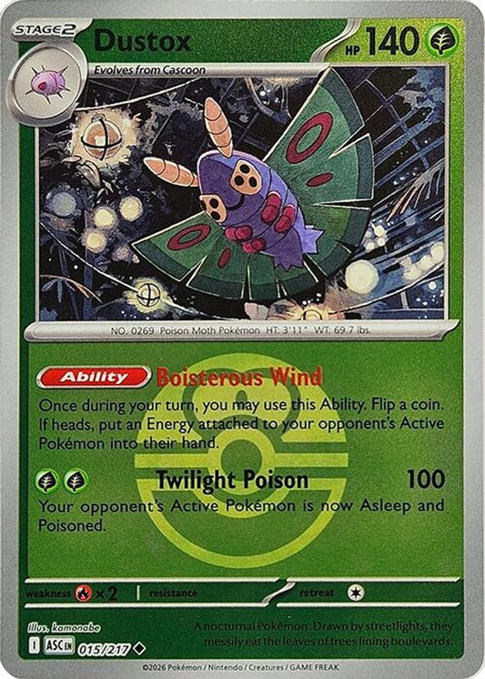 Dustox (Love Ball) 015/217  - Reverse Holofoil ME Ascended Heroes - Uncommon