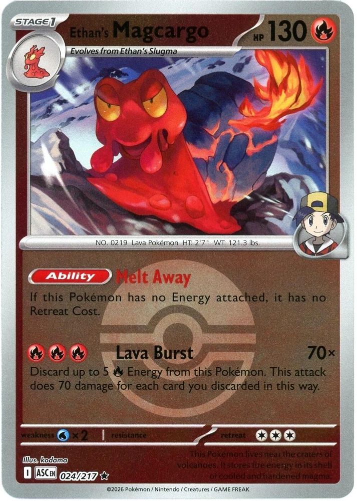 Ethan's Magcargo (Poke Ball) 024/217  - Reverse Holofoil ME Ascended Heroes - Rare