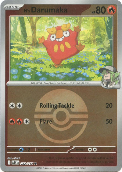 N's Darumaka (Poke Ball) 032  - Reverse Holofoil ME Ascended Heroes - Common
