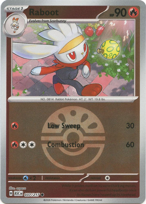 Raboot (Friend Ball) 037  - Reverse Holofoil ME Ascended Heroes - Common