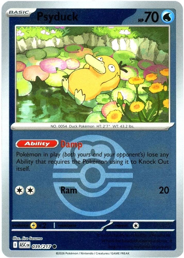 Psyduck (Love Ball) 039/217  - Reverse Holofoil ME Ascended Heroes - Common