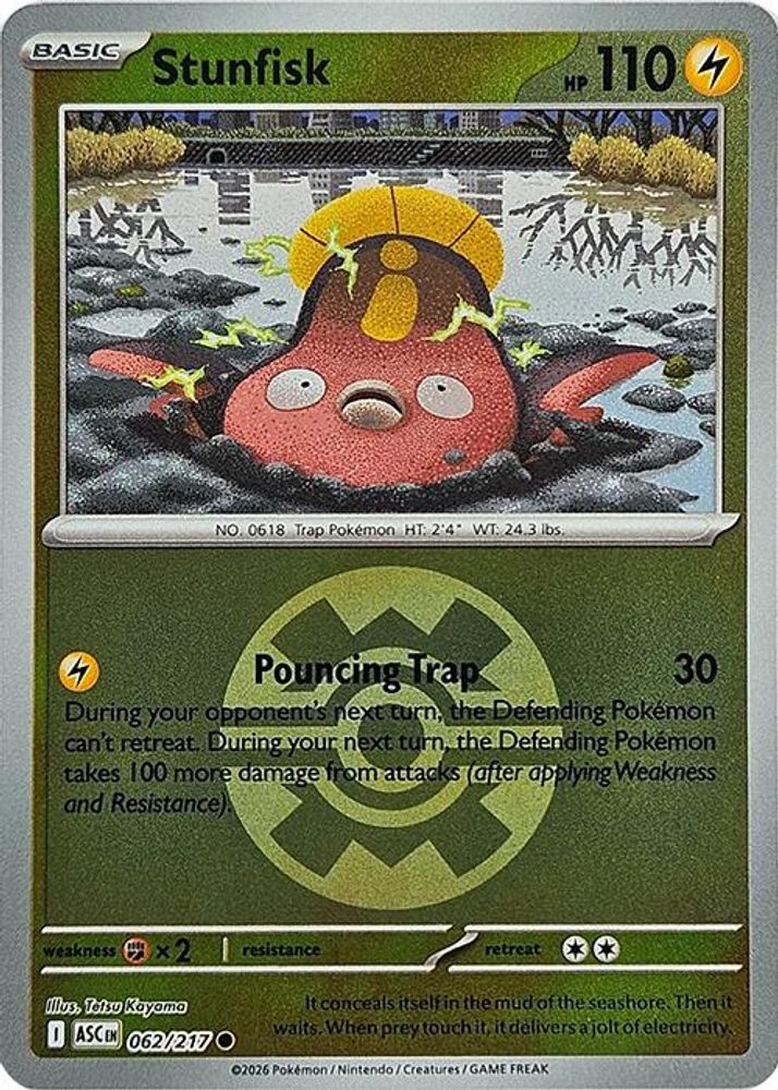 Stunfisk (Quick Ball) 062  - Reverse Holofoil ME Ascended Heroes - Common
