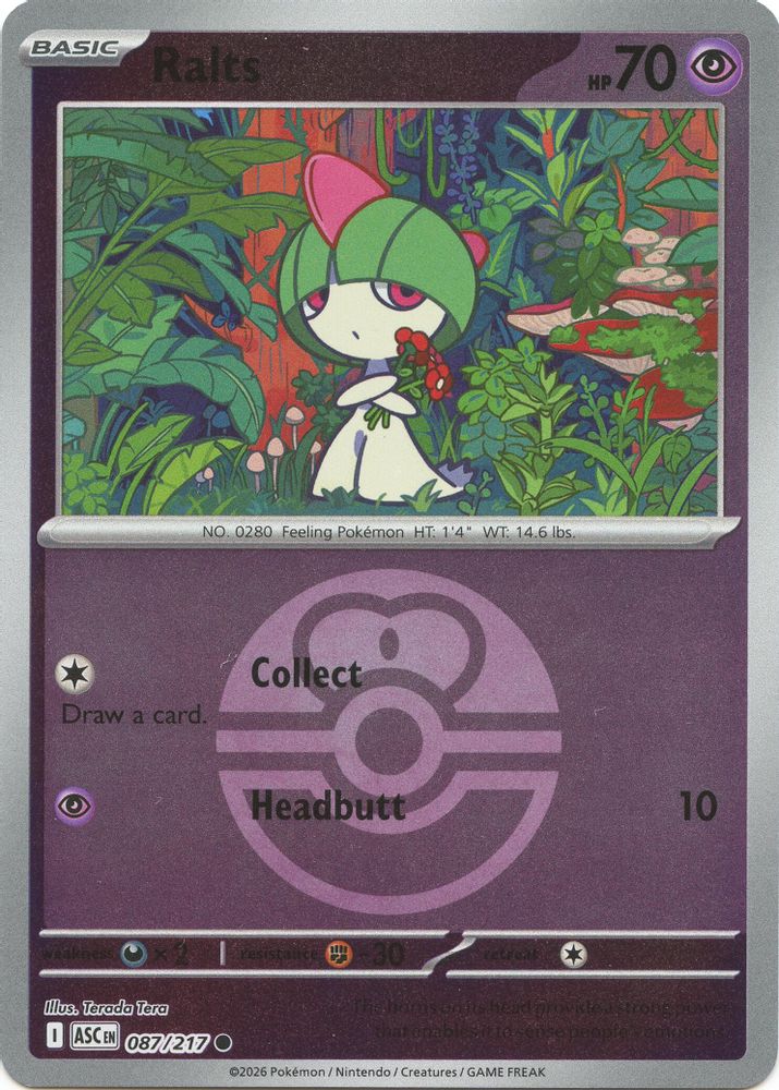 Ralts (Love Ball) 087  - Reverse Holofoil ME Ascended Heroes - Common