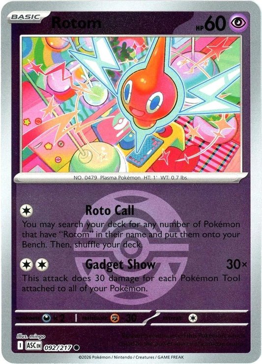Rotom (Dusk Ball) 092  - Reverse Holofoil ME Ascended Heroes - Common